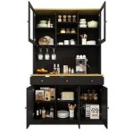 Buffet cuisine - cdisplay - 120 � 40 � 191 cm - pour salle � manger salon �tag�re r�glable