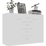 Buffet de cuisine contemporain - chic - blanc - 88x30x65 cm - 4 tiroirs et 2 portes Buffet de cuisine contemporain - chic - blanc - 88x30x65 cm - 4 tiroirs et 2 portes