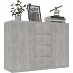 Buffet de cuisine contemporain - style lgance chic - gris bton - 4 tiroirs et 2 portes