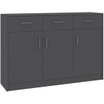 Buffet de cuisine gris - fur - bahut armoire - 110x34x75 cm - 3 tiroirs - 3 portes Buffet de cuisine gris - fur - bahut armoire - 110x34x75 cm - 3 tiroirs - 3 portes
