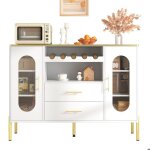 Buffet cuisine meuble cuisine rangement avec 2 portes vitr�es 2 tiroirs bufffet pour salle � manger salon ...