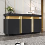 Buffet de cuisine moderne avec 3 portesplan de travail�tag�re r�glable pour salonsalle � mangercouloirnoir ...