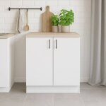 Buffet de cuisine nolia dmora en bois blanc noble 60x80x90h cm