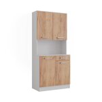 Buffet de cuisine raul 83. 6x188. 5cm avec 4 portes & 1 tiroir ch�ne blanc / force de lor ch�ne de force ...