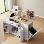 Buffet cuisine�lot de cuisine avec prise �lectriquerangement multipleparois rabattablesplan de travail ...