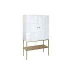 Buffet - métal blanc et bois de manguier - design moderne et élégant - 91 x 44 x 152 cm Buffet - métal blanc et bois de manguier - design moderne et élégant - 91 x 44 x 152 cm