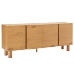 Buffet effet bois 4 portes l 180 cm bois clair - oviala