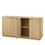 Buffet enfilade � 2 �tag�res meuble de rangement meuble tv pour salon chambre et entr�e ? ch�ne 160x80x40 ...
