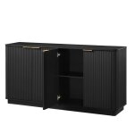 Buffet enfilade � 2 �tag�res meuble de rangement meuble tv pour salon chambre et entr�e ? noir 160x80x40 ...