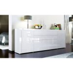 Buffet enfilade blanc - marque - modle - 2 portes - laqu - bois - panneaux de particules