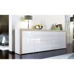 Buffet enfilade blanc - marque - modle - bois - panneaux de particules - 2 portes - 200 cm