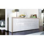 Buffet enfilade blanc au contour champagne - marque - modle - 2 porte - placards - 2 tiroirs - 2 portes ...
