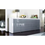 Buffet enfilade blanc - gris - blanc 200 cm