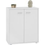 Buffet salle  manger firmin l 60 cm blanc avec 2 portes bahut bas meuble de rangement style moderne