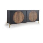 Buffet - giner y colomer - mangue et métal - 4 portes - teinte noyer foncé Buffet - giner y colomer - mangue et métal - 4 portes - teinte noyer foncé