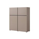 Buffet haut coloris beige et noir l120xh140xp40 collection havana. bahut haut design avec 4 portes.