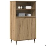 Buffet haut - clarence� - montage simple - buffet bahut / armoire de cuisine - ch�ne artisanal 60x36x110 ...