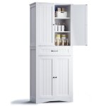Buffet haut cuisine - bealife - 1 tiroir - 4 portes - 6 niveaux - anti - basculement - armoire hauteur ...
