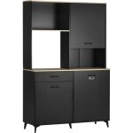 Homcom - buffet - panneaux de particules - 119x41x180cm - noir