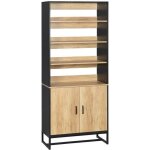 Homcom - buffet - panneaux de particules - 75x35x175cm - bois naturel