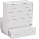 Buffet bahut armoire console meuble de rangement avec 4 tiroirs 71 cm blanc 4402003