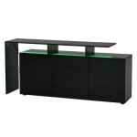 Buffet haut meuble tv noir laqu� salon salle � manger mural multifonction led �clairage commode ind�pendant ...