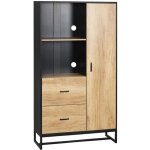 Homcom - buffet - panneaux de particules - 88x35x160cm - bois naturel