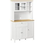 Homcom - buffet - bois - 100x40x180cm - blanc Homcom - buffet - bois - 100x40x180cm - blanc