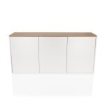 Buffet - hjh living - kelo s - blanc / chne - panneau de particules revtu de mlamine
