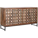 Buffet - home esprit - marron noir argent - 150 x 38 x 80 cm - buffet bas - salle  manger