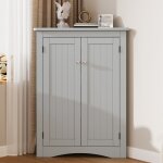 Buffet - meuble dangle 2 portes 3 niveaux 615 x 90 cm mdf laqu� gris ? rangement pour salle de bain / ...