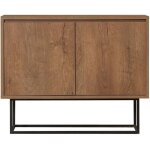 Buffet / meuble dentr�e 2 portes effet noyer 90 cm - corfu