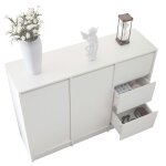 Buffet - meuble de rangement avec portes et tiroirs bahut contemporain avec �tag�res r�glables - blanc ...
