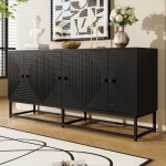 Buffet moderne - modernluxe - 160x38x755 cm - 6 portes - grand espace de rangement - finition mate - ...