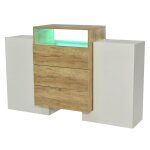 Buffet moderne avec portes et tiroirs de rangement - bahut en mdf finition lisse - 140x30x905 cm - blanc ...