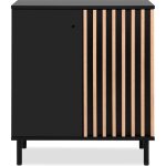Calicosy - buffet 2 portes noir et bois l80 cm - monza - noir Calicosy - buffet 2 portes noir et bois l80 cm - monza - noir