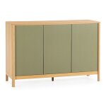 Buffet nassau 3 portes effet ch�ne / vert