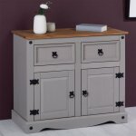 Buffet salle à manger ramon l 87 cm en bois massif gris et brun meuble de rangement adulte 2 tiroirs ... Buffet salle à manger ramon l 87 cm en bois massif gris et brun meuble de rangement adulte 2 tiroirs ...