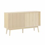 Buffet de rangement dcor bois naturel. linear. deux portes. deux tagres. buffet haut. vaisselier. ...