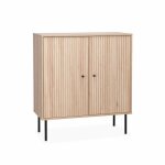 Buffet effet bois rainur� 2 portes 835cm braga