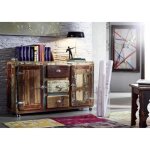 Buffet avec roulettes - bois massif recycl laqu (multicolore) - inspiration ethnique - freezy #07