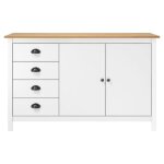 Buffet de salon - hill - blanc - 2 portes - 4 tiroirs - 130x40x80 cm Buffet de salon - hill - blanc - 2 portes - 4 tiroirs - 130x40x80 cm