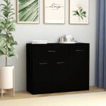 Buffet salon scandinave - bon - meuble bas rangement - noir - 3 portes - 1 grand tiroir