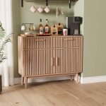 Buffet de sejour bas 100cm meuble de rangement2 tiroirs et 2 portes commode en boisarmoire de cuisine ...
