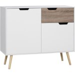 Homcom - buffet - panneaux de particules - 98x39x81. 5cm - blanc Homcom - buffet - panneaux de particules - 98x39x81. 5cm - blanc