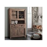 Buffet avec vitrines - bois massif de palissandre huilé - nature grey 64 Buffet avec vitrines - bois massif de palissandre huilé - nature grey 64