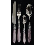 M�nag�re 24 pi�ces - bugatti - aladdin lilas - acier 18 / 10 - manche nacre - garantie lave - vaisselle ...