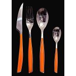 Mnagre 24 pices - bugatti - glamour orange - acier inox 18 / 10 - manche en san - lavable en lave ...