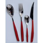 M�nag�re 24 pi�ces - bugatti - glamour rouge - acier inox 18 / 10 - manche en san - lavable en lave - ...