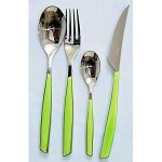Mnagre 24 pices glamour vert - bugatti - acier inox 18 / 10 - manche en san - lavable en lave vaisselle ...